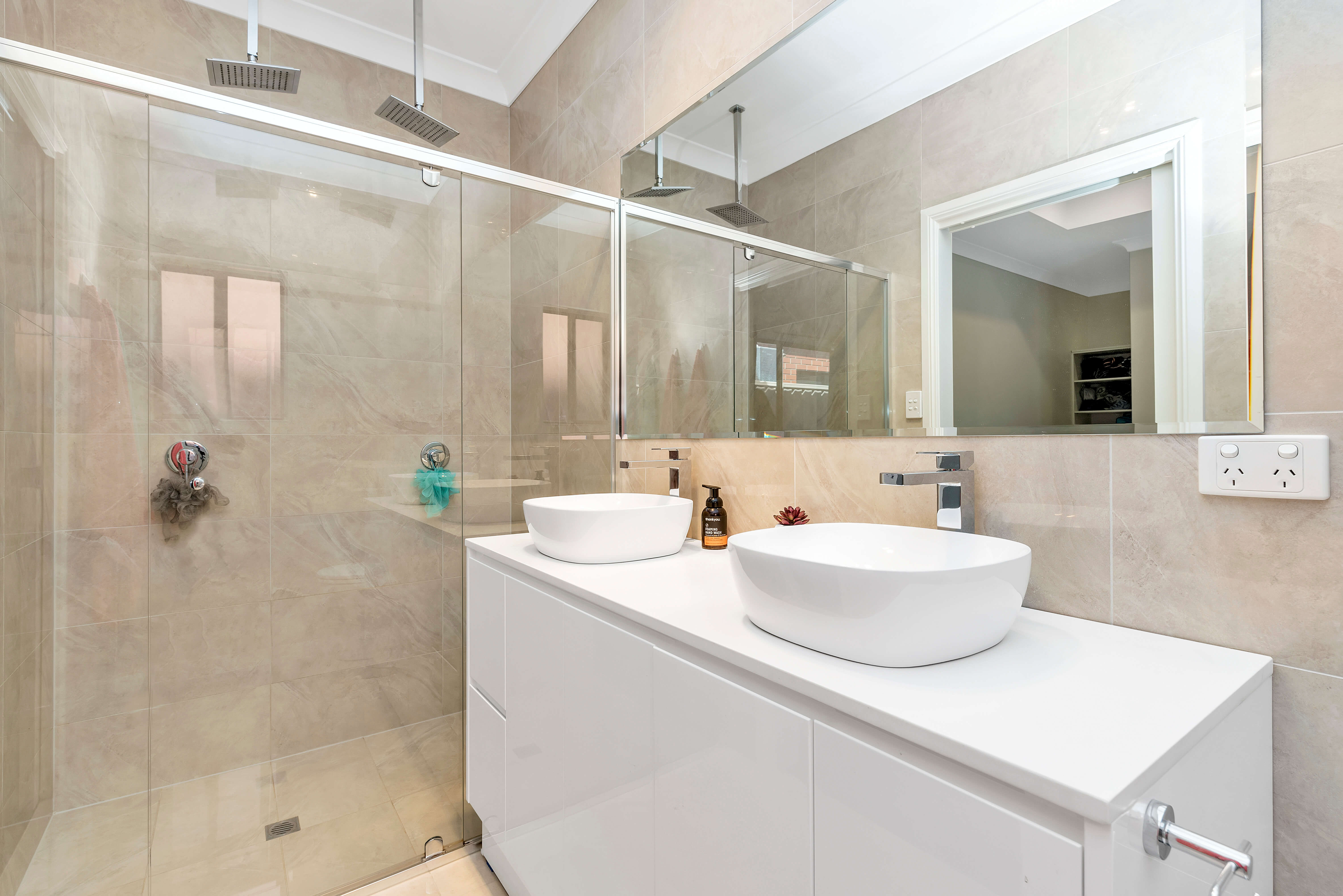 Custom bathroom and vanity installation with precision cabinetry in Northfield